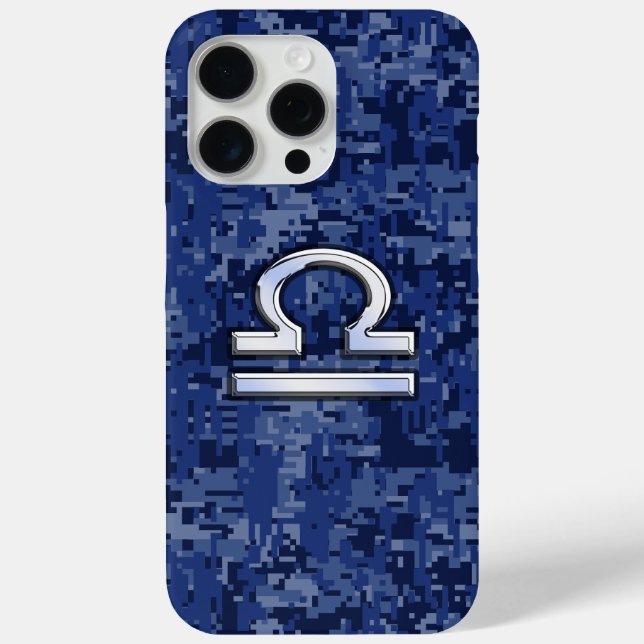 Coques Case-Mate iPhone Symbole de Libra Zodiac sur le camouflage numériqu (Verso)