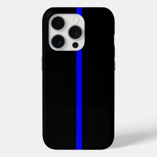 Coque iPhone 15 Pro Symbole de ligne bleue mince sur un