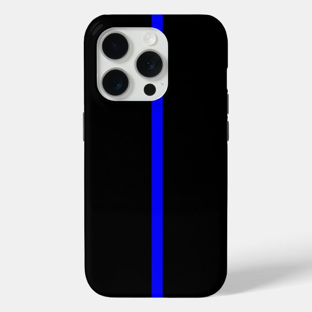 Coques Case-Mate iPhone Symbole de ligne bleue mince sur un (Verso)