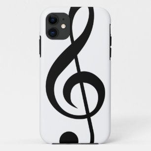 Coque iPhone 11 Symbole de musical de G-Clef de clef triple