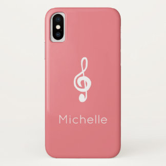 Case-Mate iPhone Case Symbole de musique Treble Clef rose