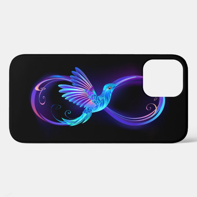 Coques Case-Mate iPhone Symbole de Neon Infinity par Glowing Hummingbird (Verso (horizontal))