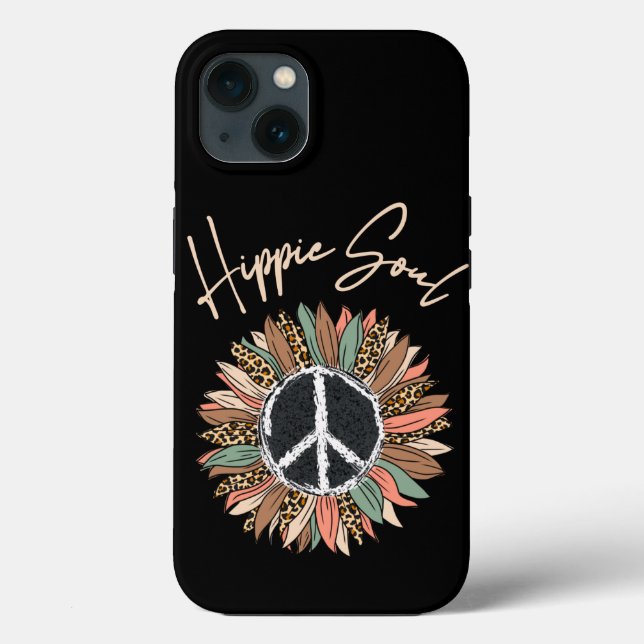Coques Case-Mate iPhone SYMBOLE DE PAIX Hippie Soul Tournesol (Verso)