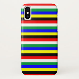 Coque iPhone X Symbole des lignes du drapeau sud-africain