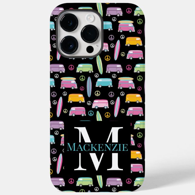 Coques Case-Mate iPhone SYMBOLE DIACRITIQUE DE LA PAIX Hippie Van Monogram (Verso)