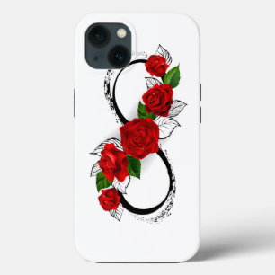 Case-Mate iPhone Case Symbole d'infini avec les roses rouges
