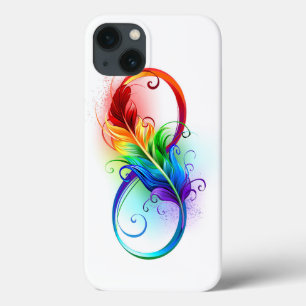 Case-Mate iPhone Case Symbole d'infini avec plume arc-en-ciel