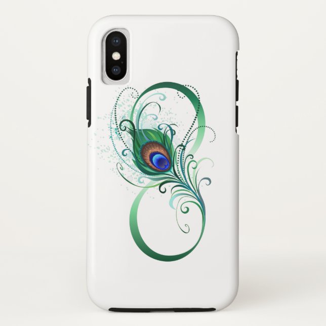 Coques Case-Mate iPhone Symbole d'infini avec plume de paon (Dos)