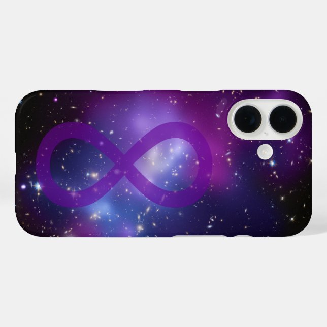 Coques Case-Mate iPhone Symbole d'infini de galaxie violette (Verso (horizontal))