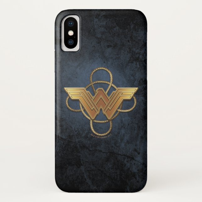 Coques Case-Mate iPhone Symbole d'or Wonder Woman sur Lasso (Dos)