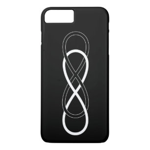 Coque iPhone 8 Plus/7 Plus Symbole double infini - noir & blanc