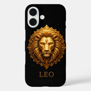 Coque Pour iPhone 16 Symbole du Lion d'Or représentant la force, Zodiaq