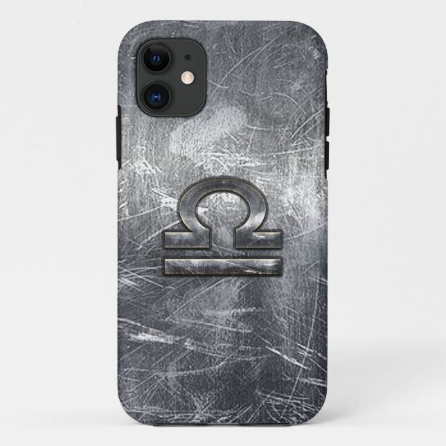 Coques Case-Mate iPhone Symbole du Zodiaque de Libra en acier argenté (Dos)