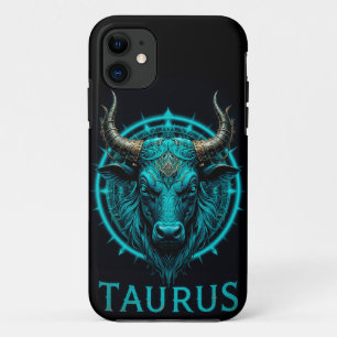 Case-Mate iPhone Case Symbole du zodiaque Taureau en bleu et or vibrant 