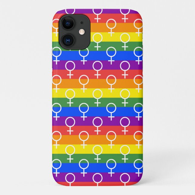 Coques Case-Mate iPhone Symbole féminin Motif arc-en-ciel (Dos)