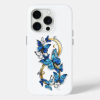 Symbole Infini de Papillons Morpho Bleus