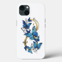Symbole infini de papillons Morpho bleus