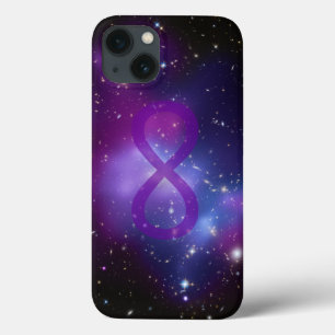 iPhone 13 Case Symbole Infinité de l'image de l'espace violet