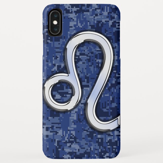 Coques Case-Mate iPhone Symbole Leo Zodiac sur le camouflage numérique ble (Dos)