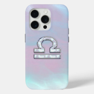 Coque iPhone 15 Pro Symbole Libra Mère de style perle
