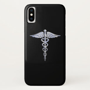 Coques Pour iPhone Symbole Médicale Caduceus sur le noir
