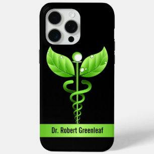 Coque iPhone 15 Pro Max Symbole Médicale de la médecine alternative Green 