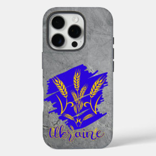 Coques iPhone 16 Pro Symbole national ukrainien tryzub fait d'épi de bl
