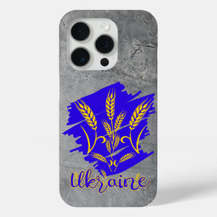 Coque iPhone 15 Pro Symbole national ukrainien tryzub fait d'épi de bl