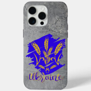 Coque iPhone 15 Pro Max Symbole national ukrainien tryzub fait d'épi de bl