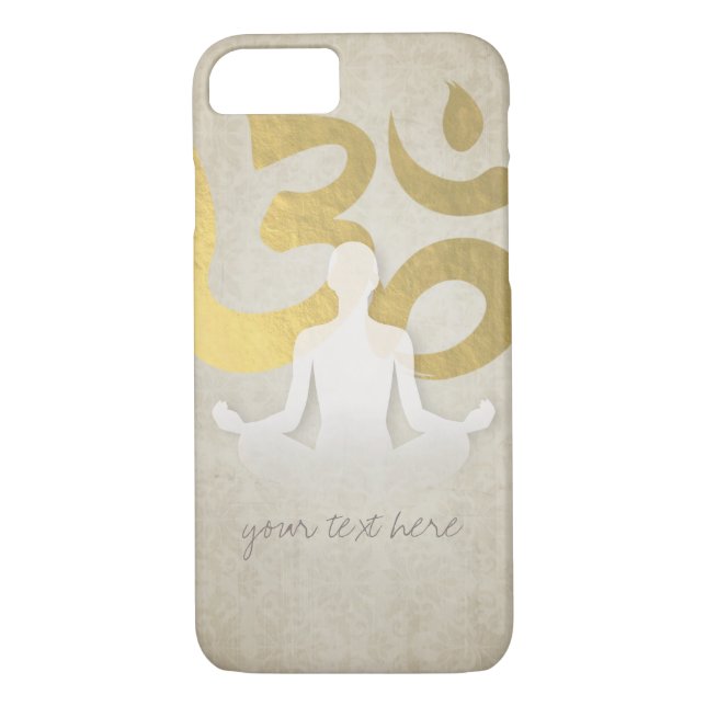 Coques Case-Mate iPhone Symbole Om Pose Om Elégant Yoga Foil (Dos)