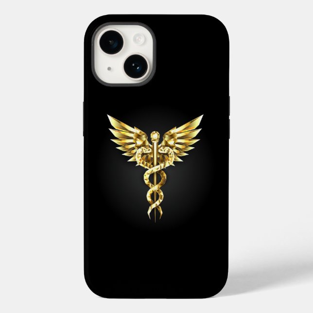 Coques Case-Mate iPhone Symbole Polygonal Or Caduceus (Verso)