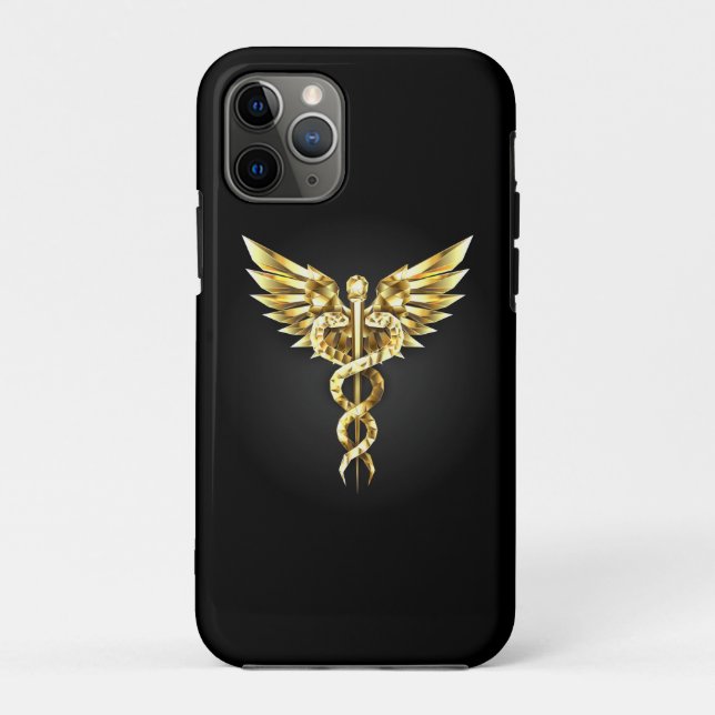 Coques Case-Mate iPhone Symbole Polygonal Or Caduceus (Dos)