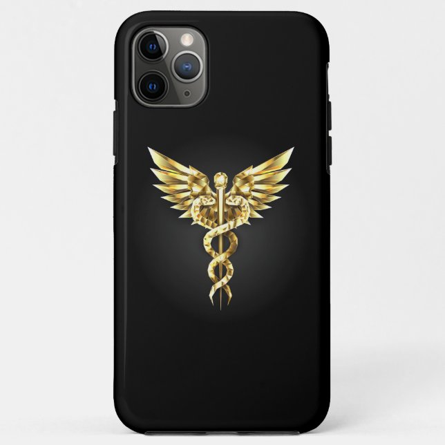 Coques Case-Mate iPhone Symbole Polygonal Or Caduceus (Dos)