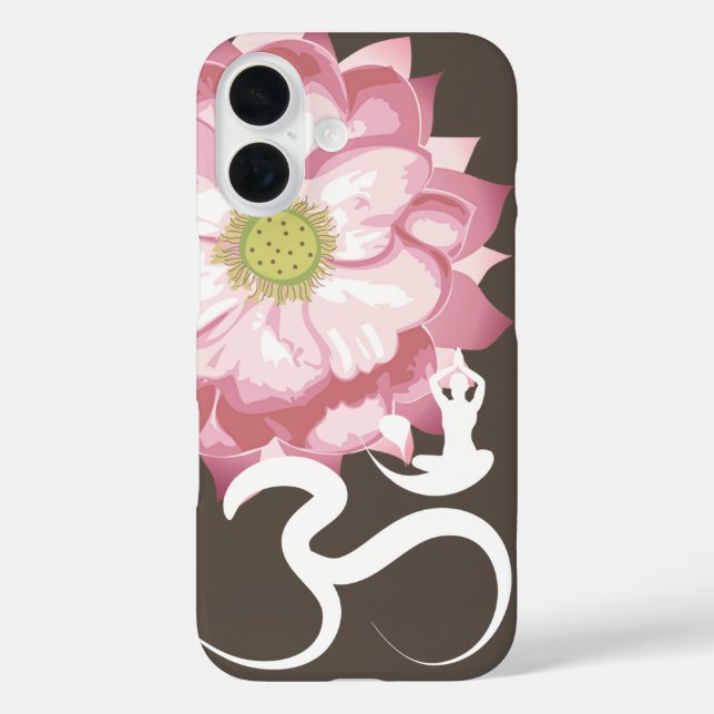 Coques Case-Mate iPhone Symbole rose Lotus Fleur Yoga Om Blanc Zen (Verso)