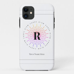 Case-Mate iPhone Case Symbole Sun Carpe Diem élégant Monogramme blanc