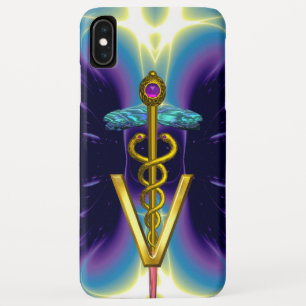 Etui iPhone Case-Mate SYMBOLE VÉTÉRINAIRE DE CADUCE D'OR / Bleu pourpre