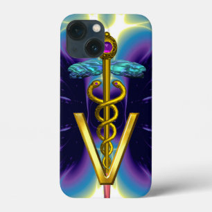 Case-Mate iPhone Case SYMBOLE VÉTÉRINAIRE DE CADUCE D'OR / Bleu pourpre