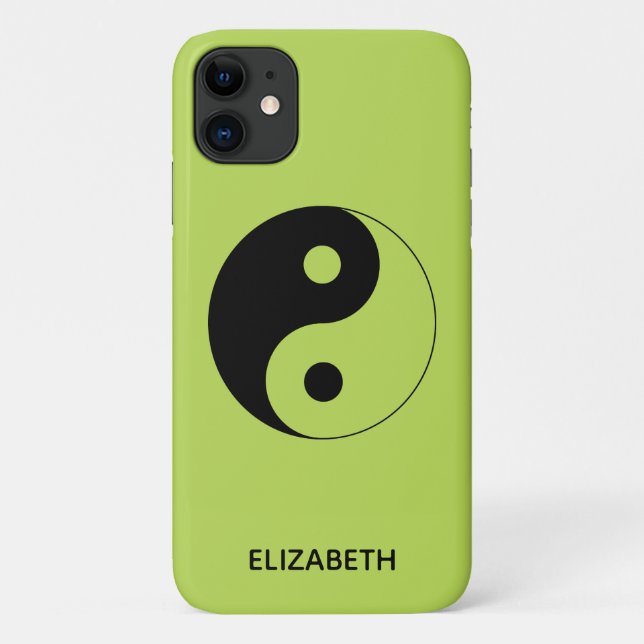 Coques Case-Mate iPhone Symbole Yin Yang|Vert Personnalisé (Dos)