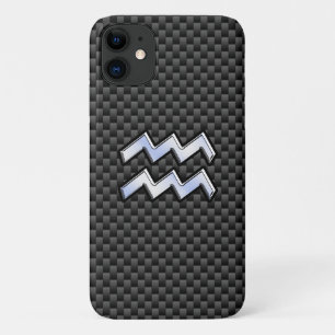 Coque Case-Mate Pour iPhone Symbole Zodiaque Aquarius Décor en fibre de carbon
