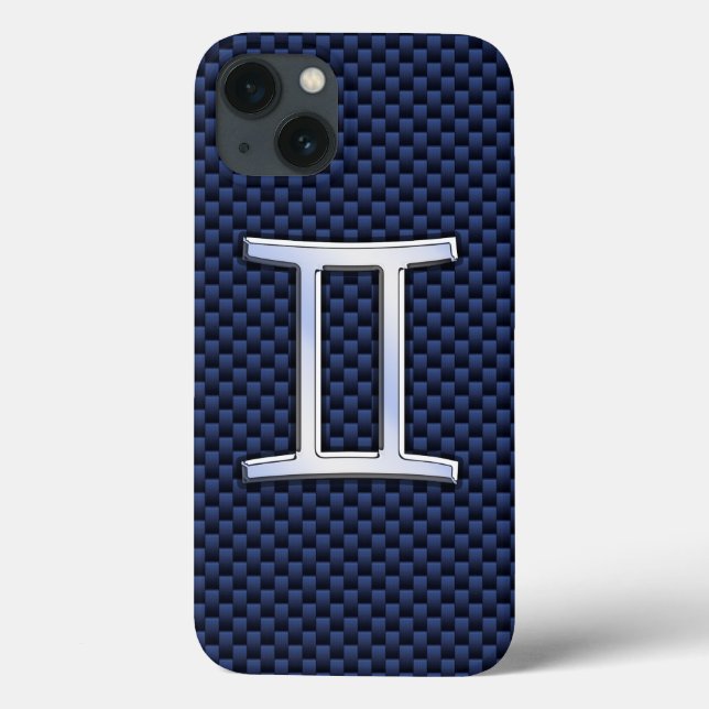 Coques Case-Mate iPhone SYMBOLE Zodiaque Gemini Marine Style Fibre de carb (Verso)