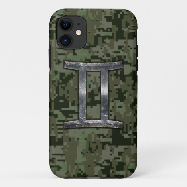 Coques Case-Mate iPhone SYMBOLE Zodiaque Gemini sur Camouflage numérique v (Dos)