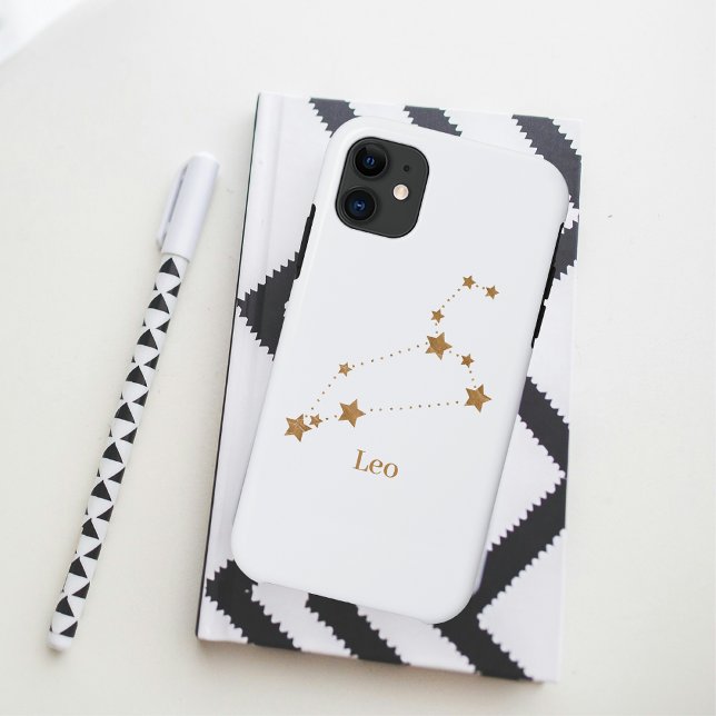Coques Case-Mate iPhone SYMBOLE Zodiaque moderne Gold Leo | Incendie d'élé (Créateur téléchargé)