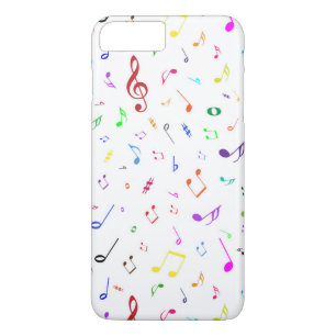 Coque iPhone 8 Plus/7 Plus Symboles musicaux dans des couleurs d'arc-en-ciel