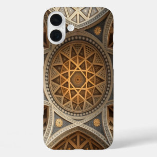 Coques iPhone 16 Plus symétrie de miroir triangulaire fractale