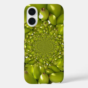 Coques iPhone 16 Symétrie Tropicale   Kaléidoscope de Banane Verte 