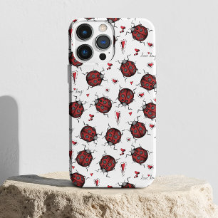 Case-Mate iPhone Case Sympa Coeurs Ladybug Lovebug Illustration manuscri