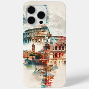 Coque iPhone 15 Pro Max Symphonie de Rome : Colisée & Fontaine de Trevi