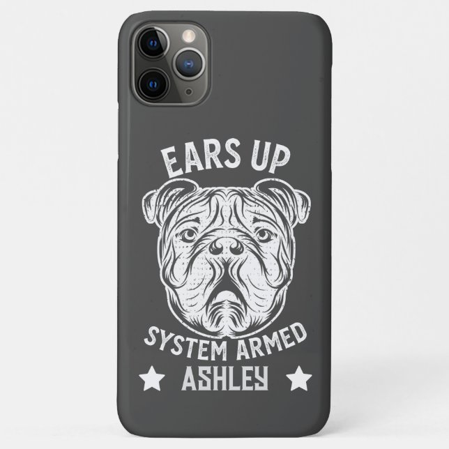 Coques Case-Mate iPhone Système Ears Up Système Armé Anglais Bulldogs Drôl (Dos)