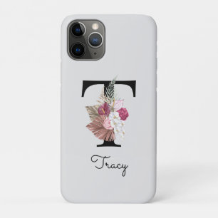Case-Mate iPhone Case T initiale florale rose personnalisée