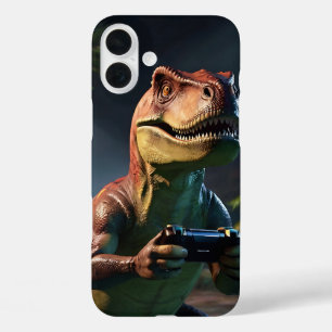 Coques iPhone 16 Plus T-Rex Gamer Dino Art